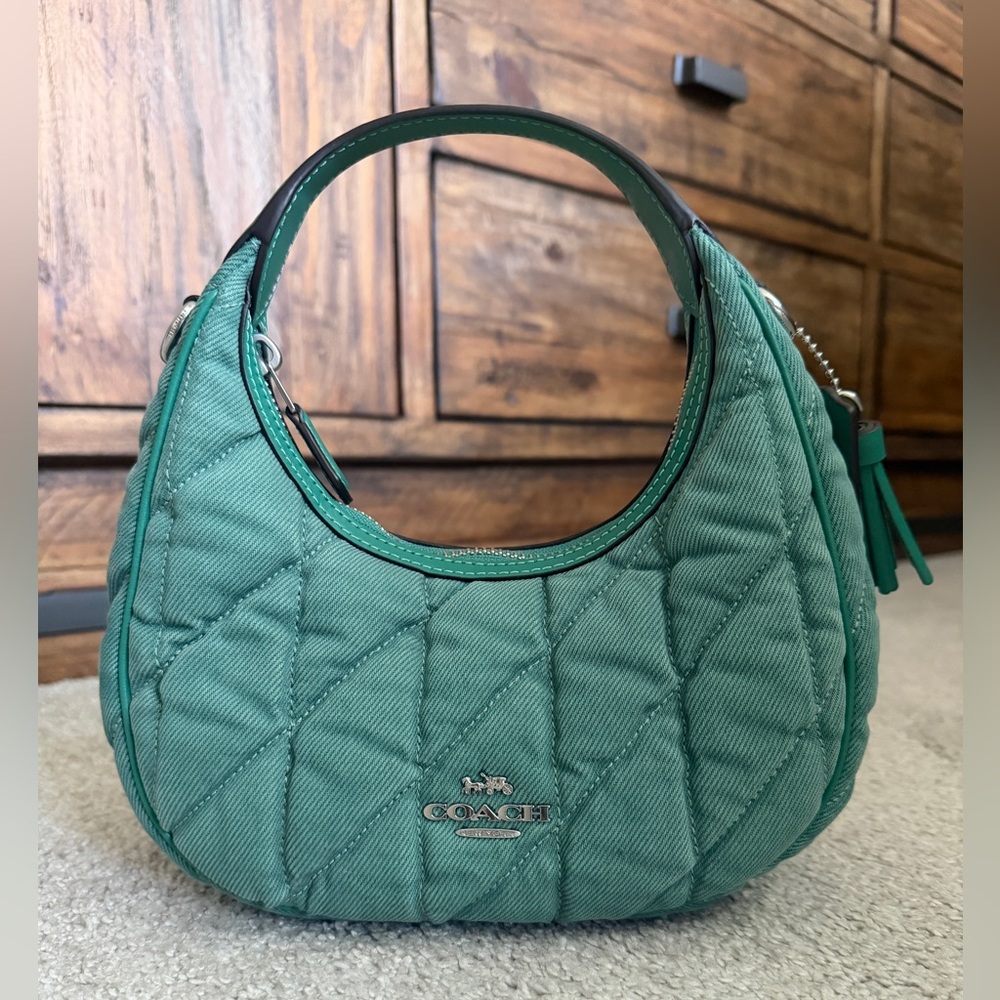 Coach Quilted Green Hobo Bag